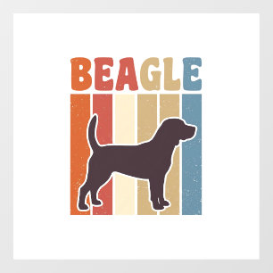 Vintage Beagle Dog Retro Stripe Vector Design_1 Window Cling