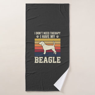Vintage Beagle Dog Therapy Retro Bath Towel Set