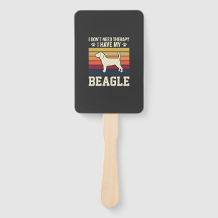Vintage Beagle Dog Therapy Retro Hand Fan