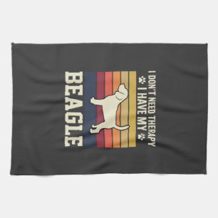 Vintage Beagle Dog Therapy Retro Kitchen Towel