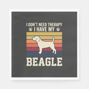 Vintage Beagle Dog Therapy Retro Napkins