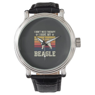 Vintage Beagle Dog Therapy Retro Watch
