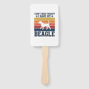 Vintage Beagle Dog Therapy Shirt Design_1 Hand Fan