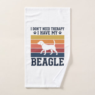 Vintage Beagle Dog Therapy Shirt Design_1 Hand Towel