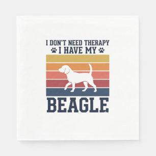 Vintage Beagle Dog Therapy Shirt Design_1 Napkins