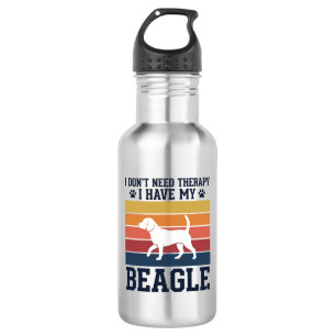 Vintage Beagle Dog Therapy Shirt Design_1 Stainless Steel Water Bottle