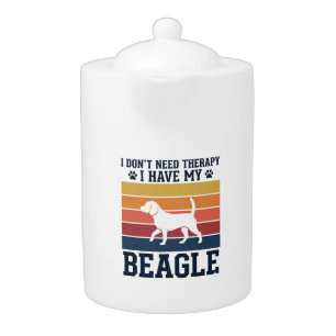 Vintage Beagle Dog Therapy Shirt Design_1 Teapot
