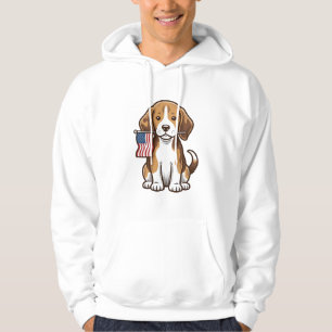 Vintage Beagle Puppy American Flag Shirt Design_1