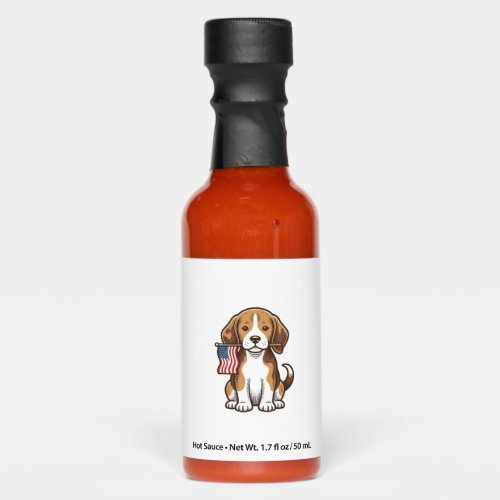 Vintage Beagle Puppy American Flag Shirt Design_1 Hot Sauces