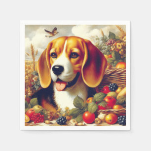 Vintage Beagle Puppy Painting Napkins