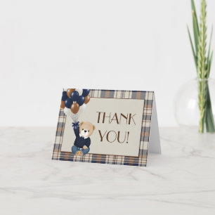 Vintage Bear Baby Shower Letterpress Thank You Card