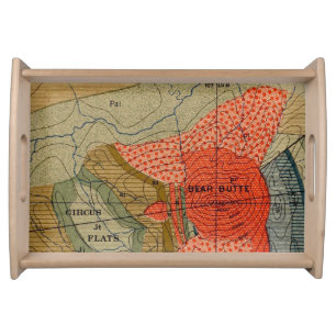 Vintage Bear Butte Circus Flats Map Serving Tray