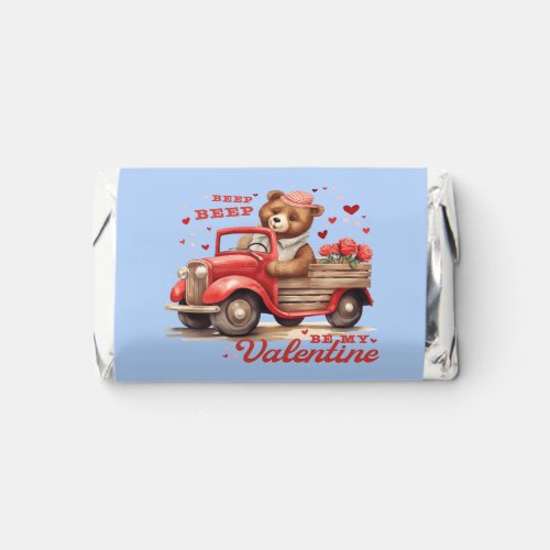 Vintage Bear in Truck Valentine Hersheys Miniatures