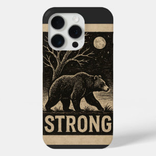 Vintage Bear Strength iPhone 15 Pro Case