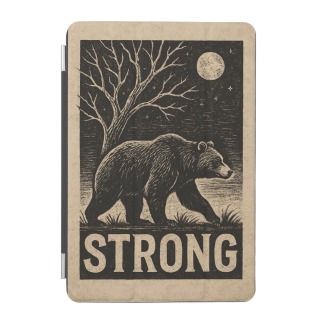 Vintage Bear Strength iPad Mini Cover (Front)