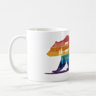 Vintage Bear Wildlife – Retro Forest Silhouette Coffee Mug