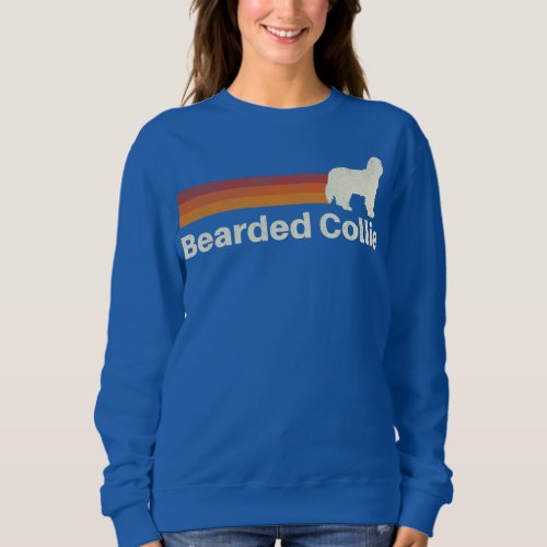 Vintage Bearded Collie Retro Mom Dad Dog  Sweatshirt