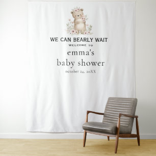 Vintage Bearly Wait Shower Backdrop