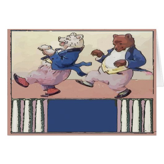 Vintage Bears Dancing Cards (Front Horizontal)