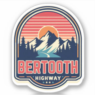 vintage Beartooth Highway us 212 montana road Sticker