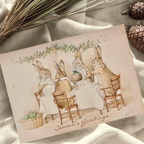 Vintage Beatrix Potter Christmas Greetings Holiday