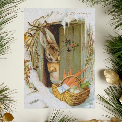 Vintage Beatrix Potter Christmas Greetings Holiday Card