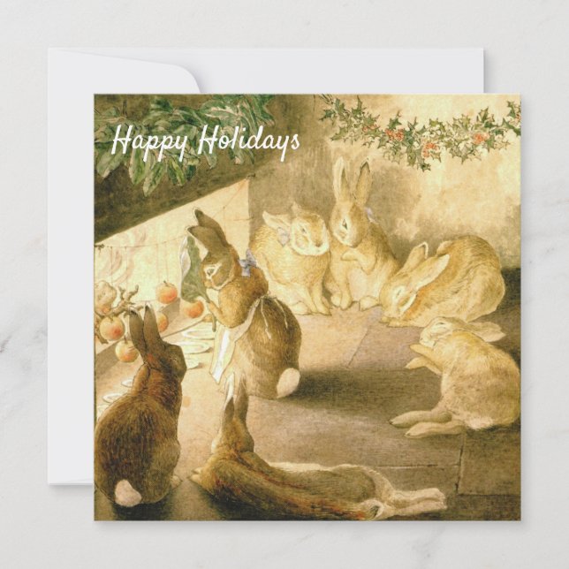 Vintage Beatrix Potter Rabbit Christmas Holiday (Front)