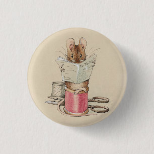 Vintage Beatrix Potter Tailor of Gloucester Mouse Button