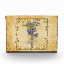 Vintage Beautiful Beige Dried Flowers with Name