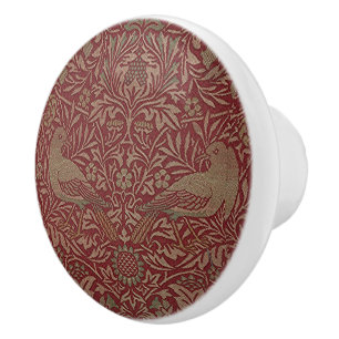 Vintage Beautiful Birds in a Floral Landscape Ceramic Knob