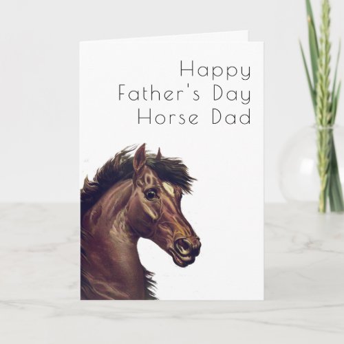 Vintage Beautiful Black Horse Deco Fathers Day Card