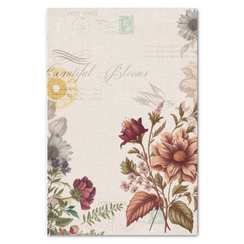 Vintage Beautiful Blooms Tissue Paper