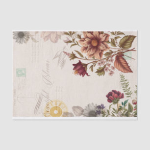 Vintage Beautiful Blooms Tissue Paper