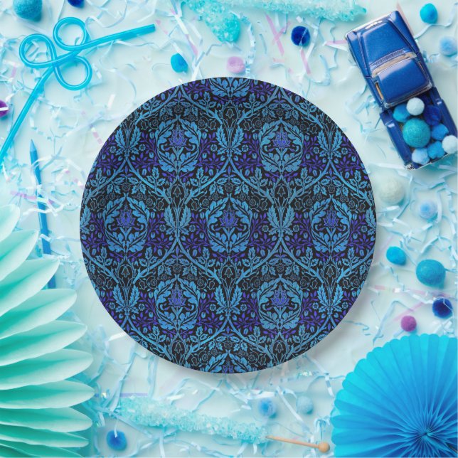 Vintage Beautiful Blue Art Nouveau Paper Plates (Party)
