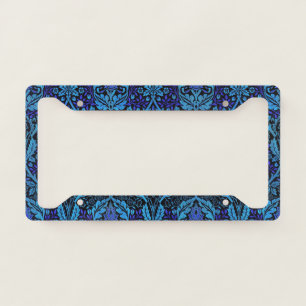 Vintage Beautiful Blue Art Nouveau Pattern License Plate Frame