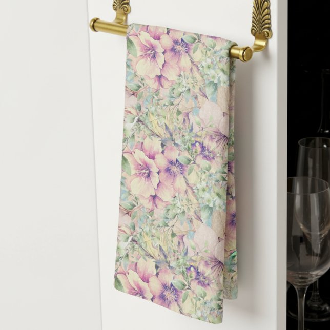 Vintage Beautiful Blush Florals Kitchen Towel (Creator Uploaded)