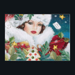 Vintage Beautiful Christmas Woman Acrylic Print<br><div class="desc">Vintage Beautiful Christmas Woman</div>