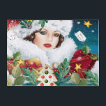 Vintage Beautiful Christmas Woman Acrylic Print<br><div class="desc">Vintage Beautiful Christmas Woman</div>