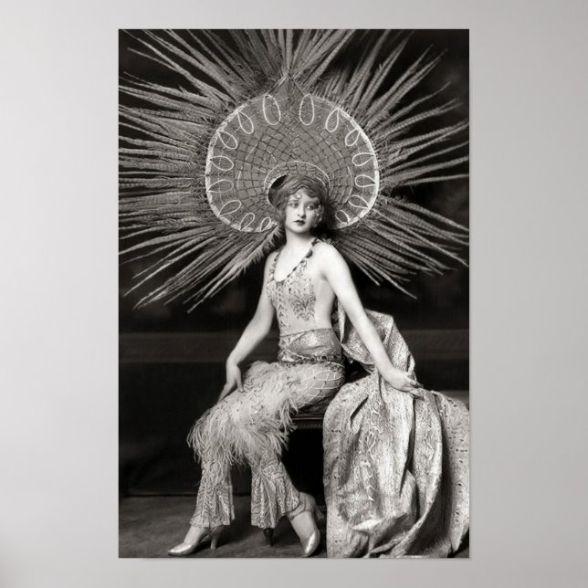 Vintage Beautiful Decorated Dancer Print (Front)