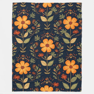Vintage Beautiful Floral Modern Collection Fleece Blanket