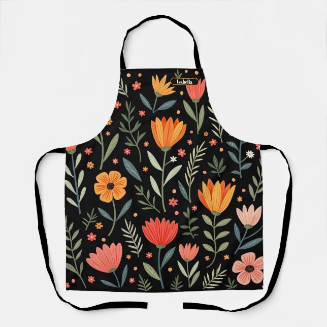 Vintage Beautiful Floral Popular Collection Apron (Front)