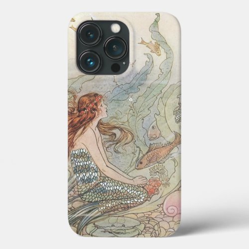 Vintage Beautiful Girly Mermaid Under The Sea iPhone 13 Pro Case