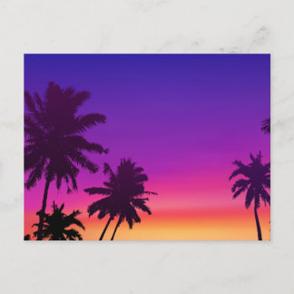 Vintage Beautiful Island Beach Sunset Postcard