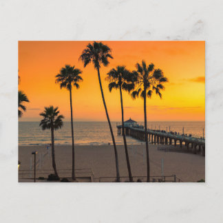 Vintage Beautiful Island Beach Sunset Postcard