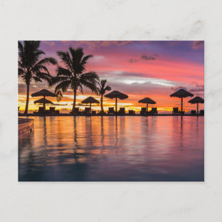 Vintage Beautiful Island Beach Sunset Postcard