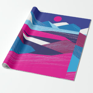 Vintage beautiful mountains and landscape with the wrapping paper