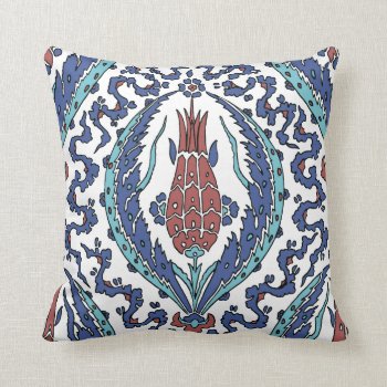 Vintage Beautiful Turkish Tulip . Throw Pillow by IslamicDesign at Zazzle
