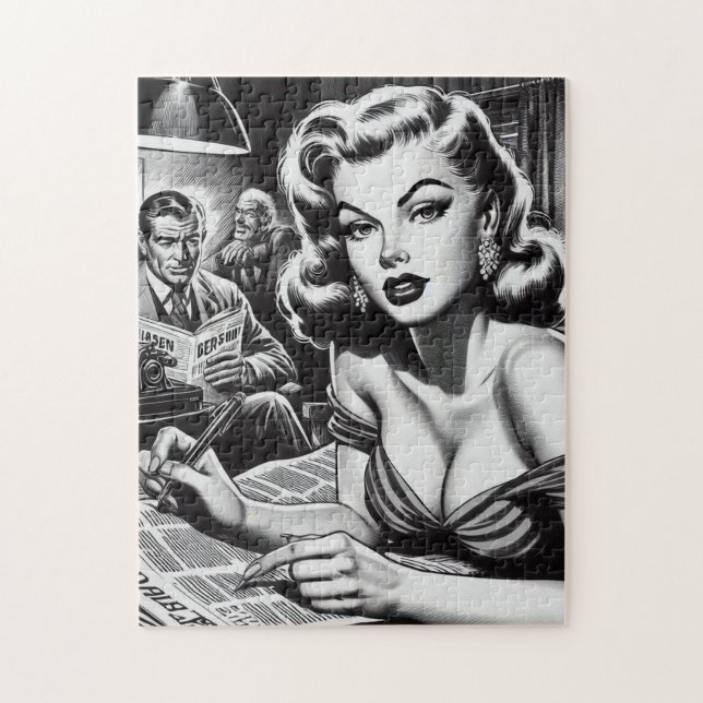 Vintage Beautiful Woman Illustration Jigsaw Puzzle (Vertical)