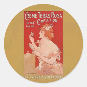 Vintage Beauty Advertisement Classic Round Sticker
