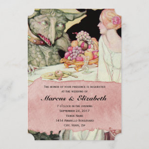 Vintage Beauty and the Beast Wedding Invitation